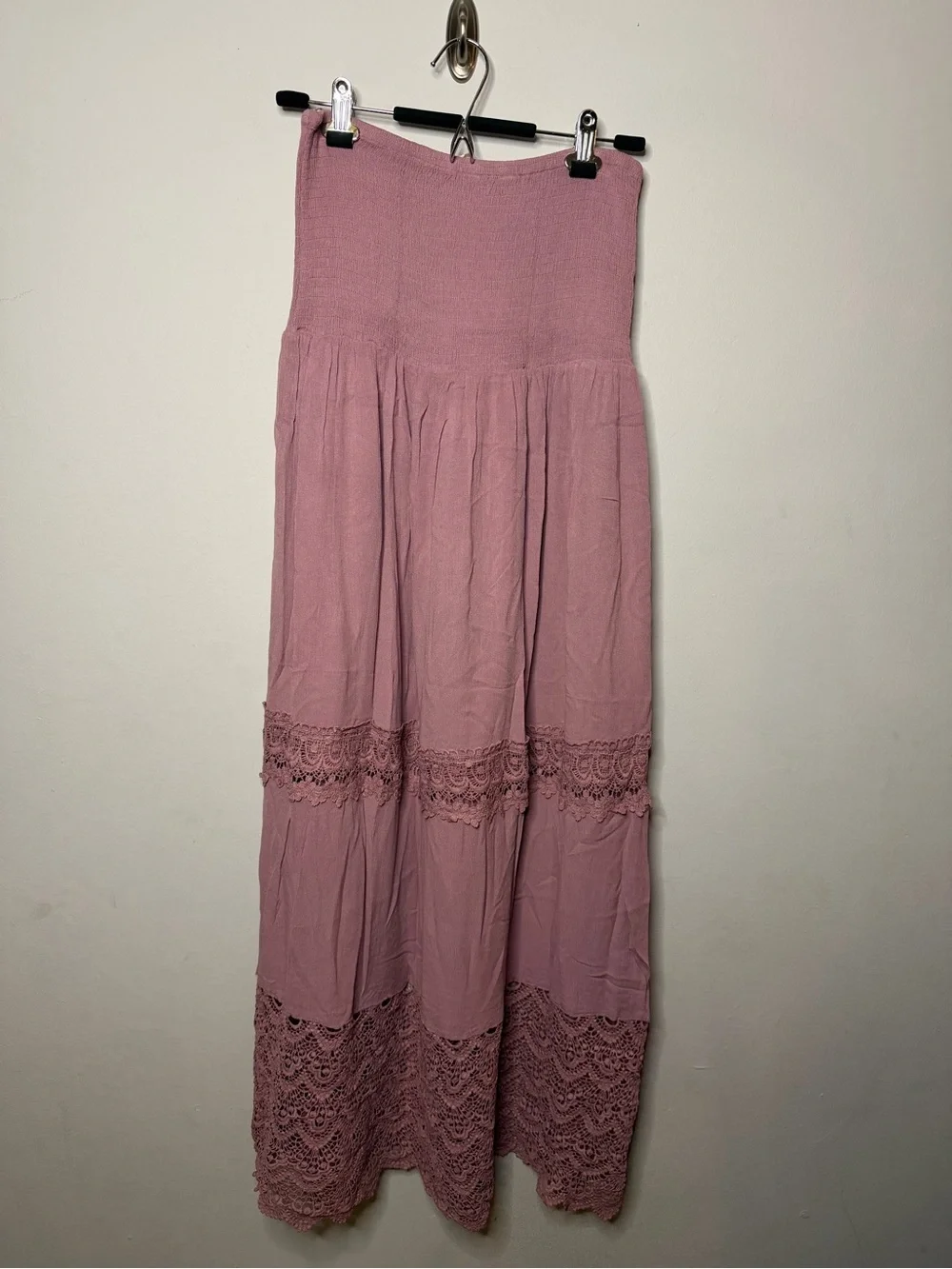 eesome Pink Strapless Crochet-Trim Maxi Dress - Picture 8 of 8